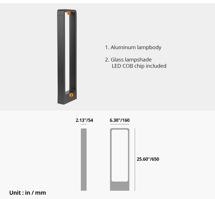 100-240V 7W Cob LED Light , 3000k IP44 Garden Path Lights Aluminum Shell