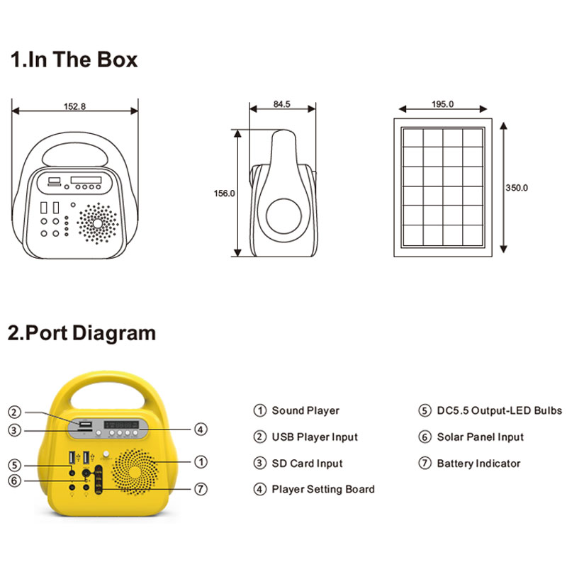 Solar Energy System Portable Mini Small Solar Power Home Lighting System Kits for Indoor