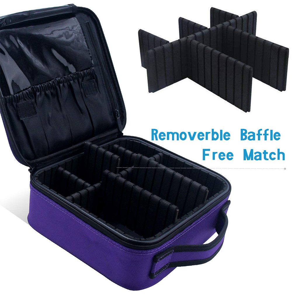 Multipurpose Cosmetic Organizer Travel Case With Adjustable Dividers