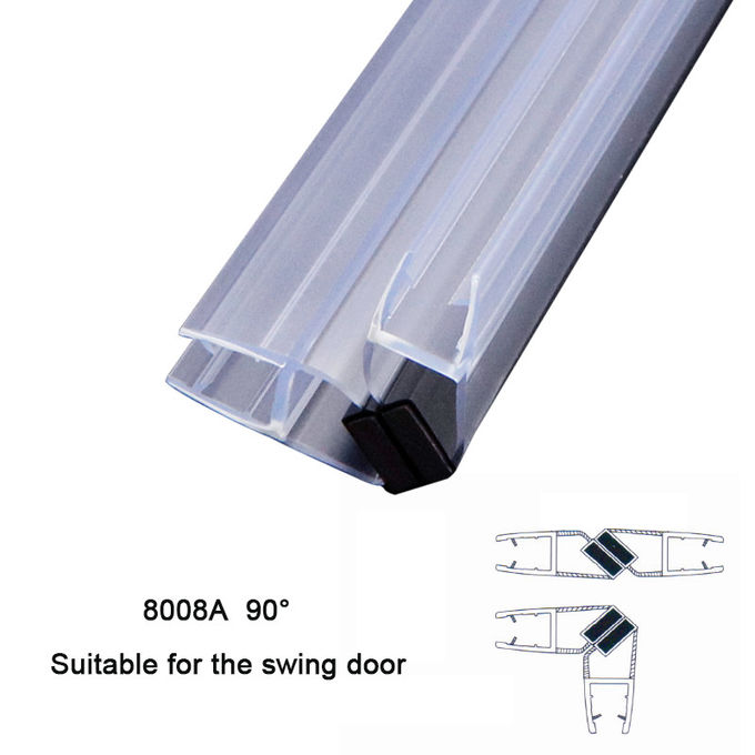 Good resilience Shower Door Magnetic Strip PVC Waterproof Seals For 8mm Glass