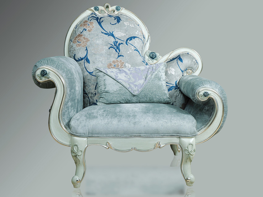 Elegant Blue Classic Arm Chair