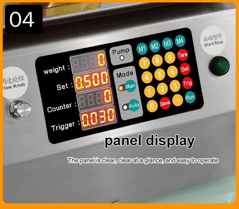 Automatic Weighing Liquid Filling Machine English Show Board For Viscous Paste without particles inside