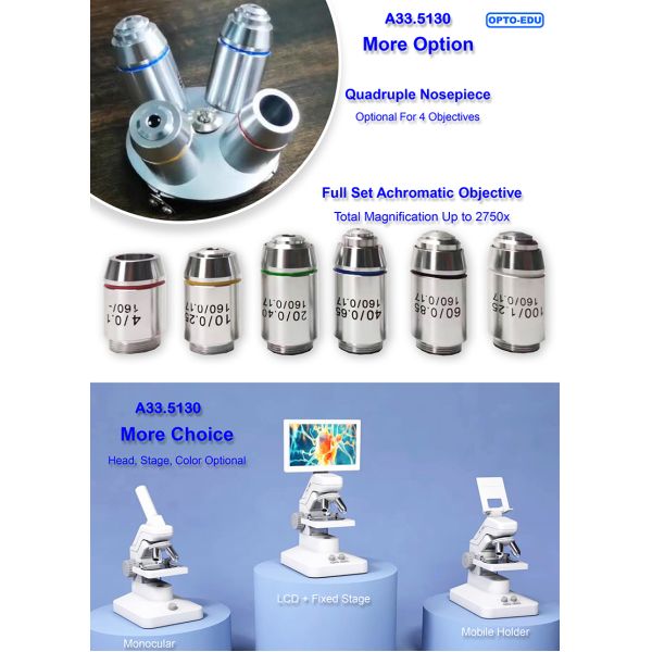 OPTO-EDU A33.5130 7" LCD Digital Microscope 55x-550x Magnification 8.0M CMOS