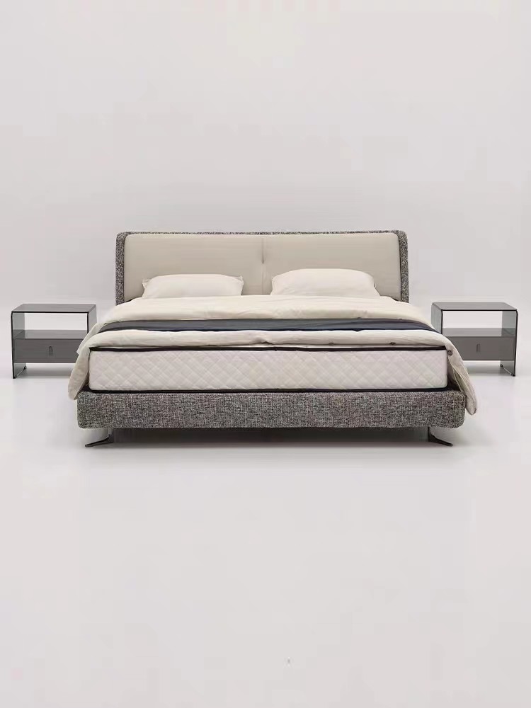 Villa Upscale Bedroom Sets Home Modern Simple Fabric Upholstered Bed