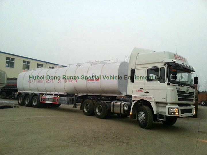 50Ton liquid Asphalt Tanker Semi-trailer with 2TBL45P BALTUR Heating and Insulation