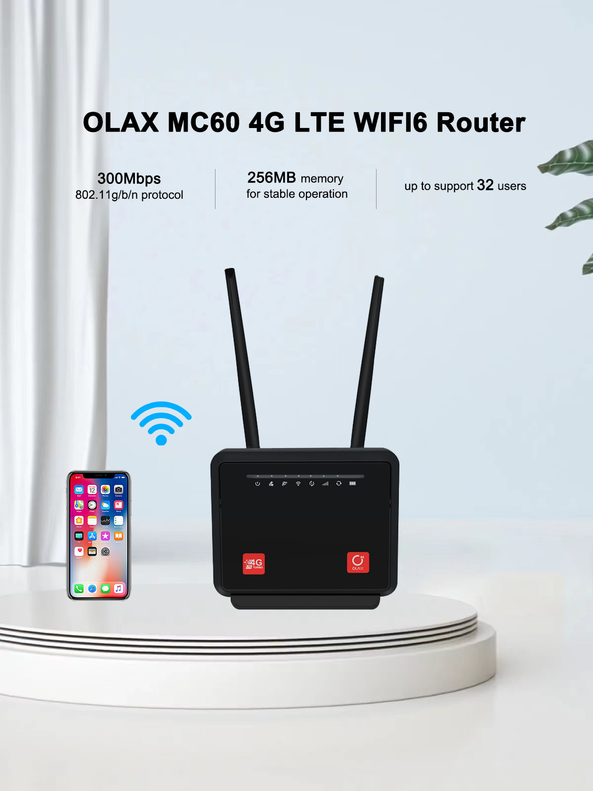 OLAX MC60 300Mbps WIFI Speed 4G home wireless wifi Router 4G CPE Router with sim card slot