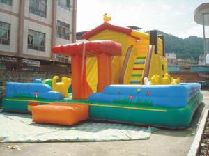 Tripple Stitch Inflatable Amusement Park Bouncing Castle Obstacle Course