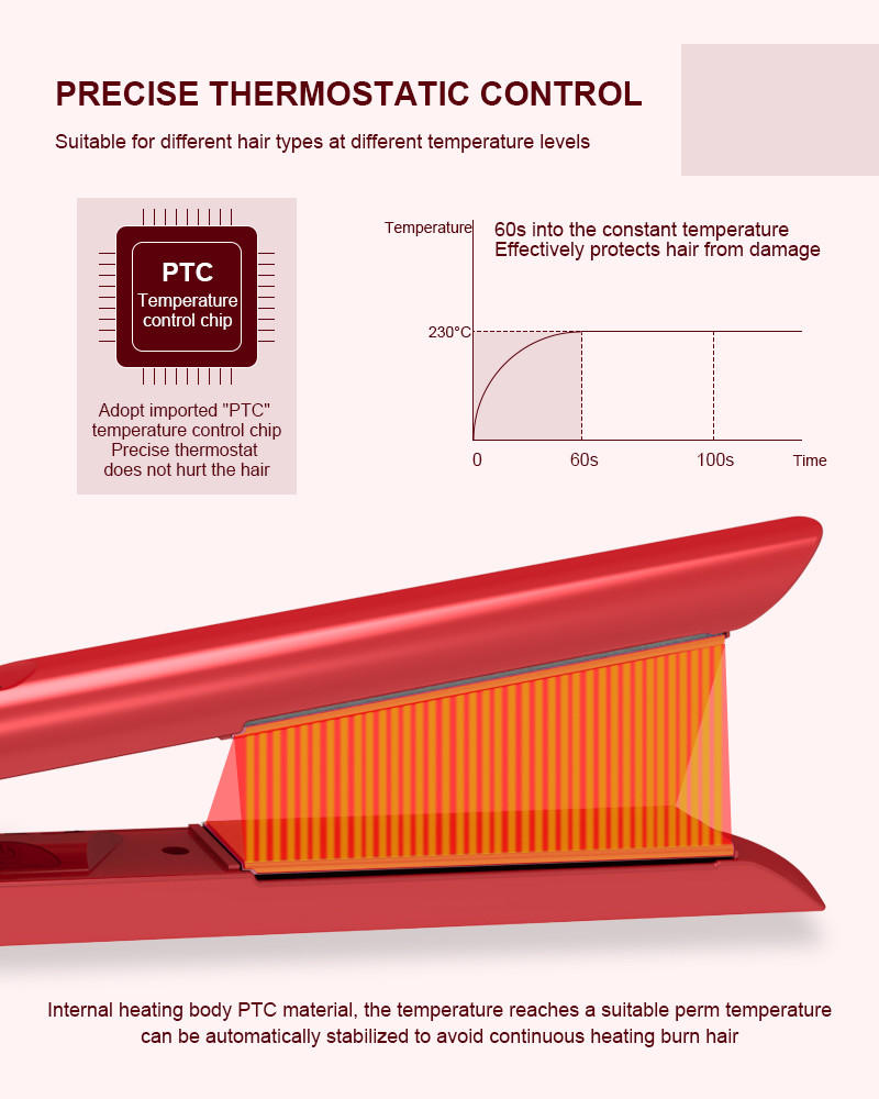 45W Ceramic Flat Iron Hair Straightener 3D Floating Titanium Plates