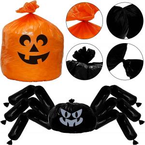 China Halloween Jumbo Spider Pumpkin Lawn Leaf Bags Party Decor on sale