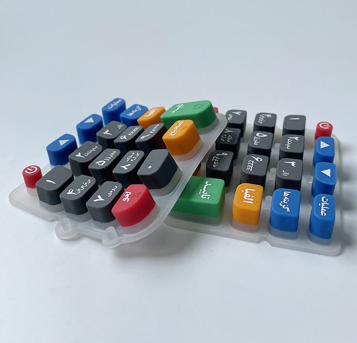 IP65 Flat Or Emboss Silicone Rubber Keypads 2.54mm Female Connector