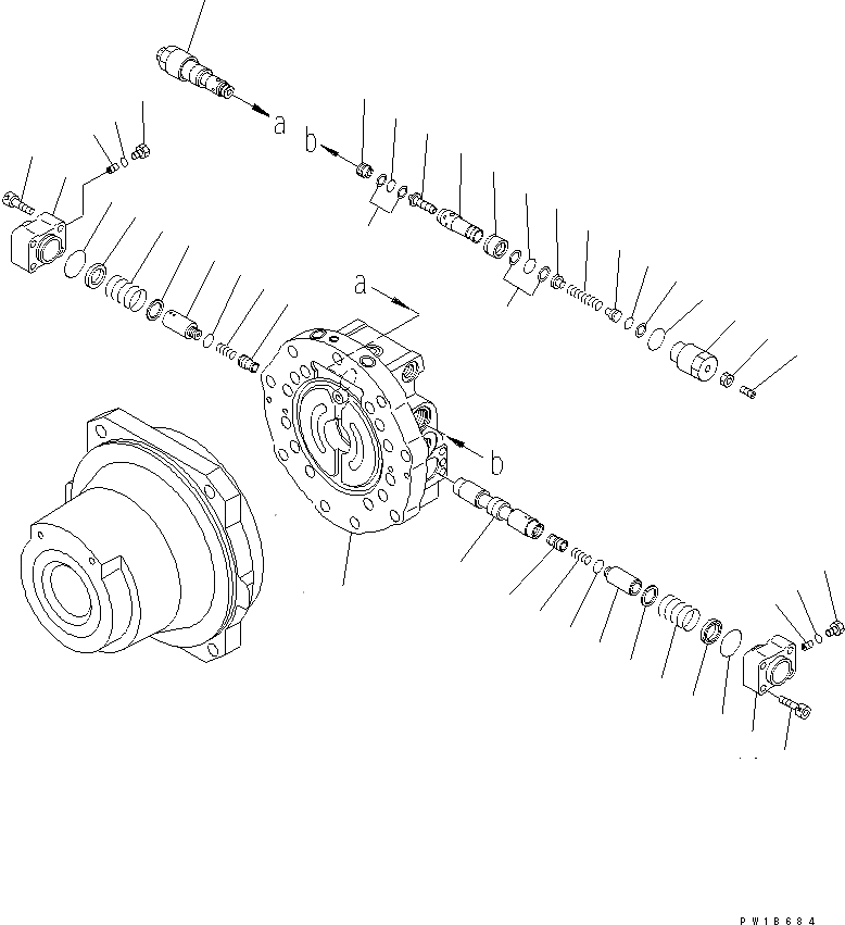 21N-27-00130 Excavator Travel Motor 21N-60-34100 For PC1250-7 PC1250-8