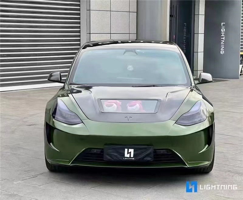 146cm Model 3 Tesla Body Kit Plastic Transparent Carbon Fiber Hood