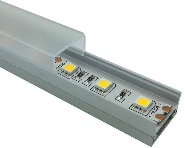 U V shape aluminum extrusion LED profiles for stors cabinet LED extrusion profiles milky diffuser housing