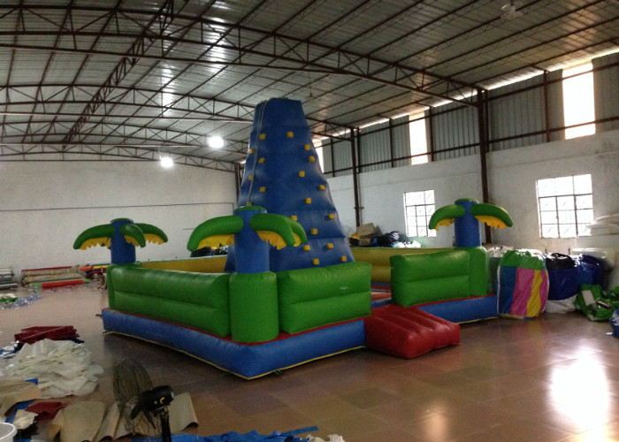 Durable Inflatable Rock Climbing Wall Trees Digital Printing 7 X 7m Safe Nontoxic