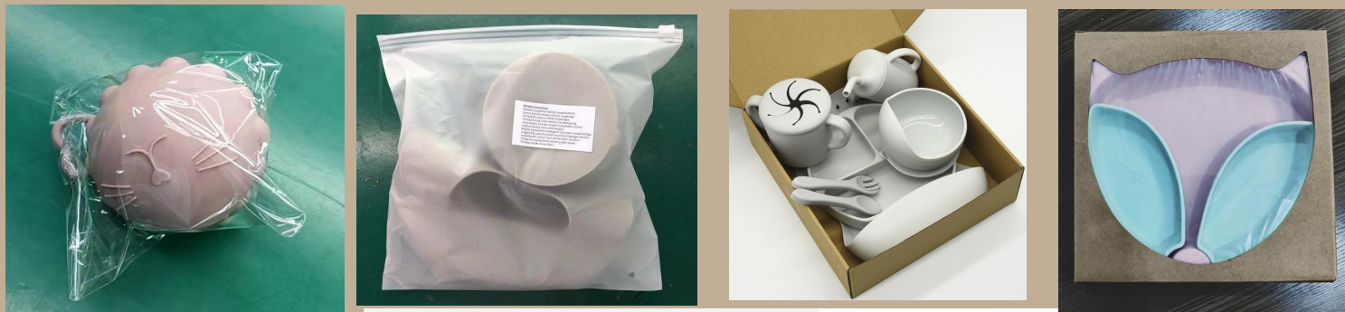 Non Toxic Silicone Baby Feeding Set silicone dummy holder Silicone Bib And Plate Set With Customize Logo