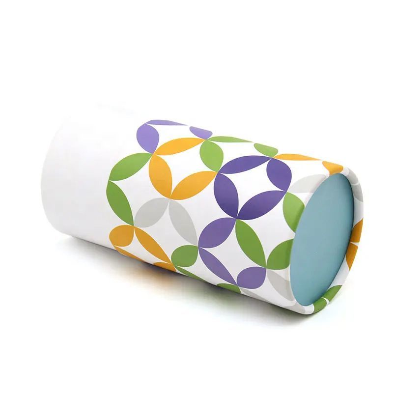 Cute Fancy Art Paper Round Tube Cylindrical Corrugated Paper Tea Coffee Nutrition Facial Creams Paper Jar Tube
