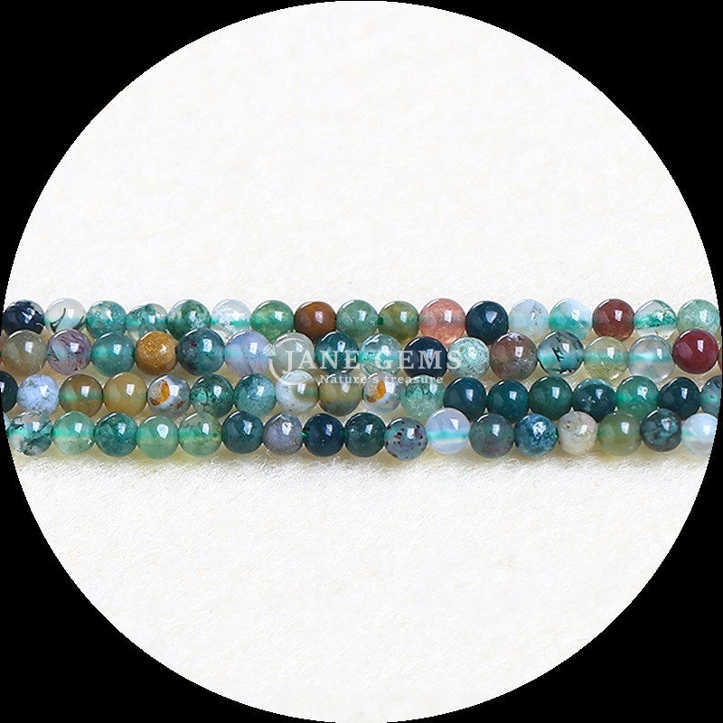 Natural Round Gemstone Beads Elegant Green Agate Rhodonite and Snowflake Obsidian for DIY Jewelry Making