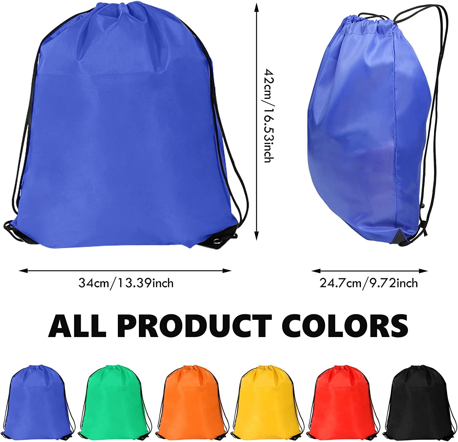 Soft Shockproof Drawstring Bag Backpack Black Gym Bulk Cinch Tote Sackpack