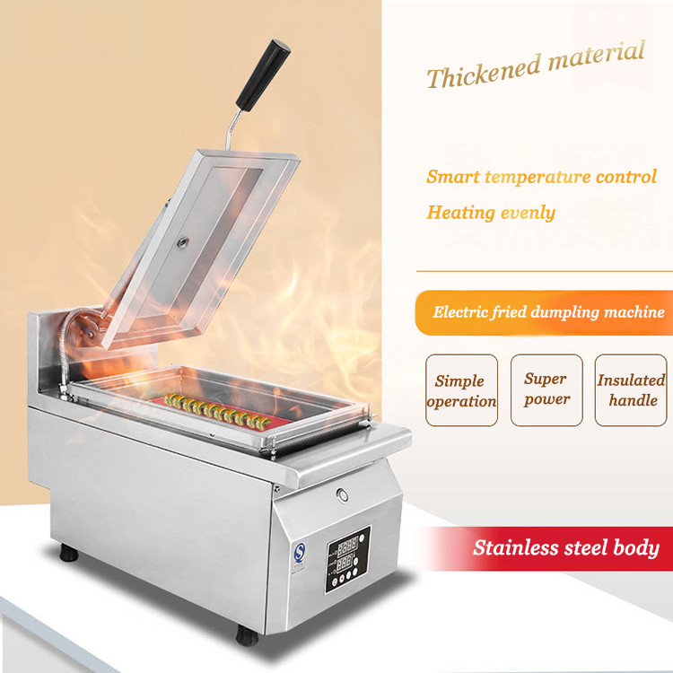 Double Cylinder Fried Dumpling Machine Stainless Steel Industrial Dumpling Manual Fryer Automatic Electric Gyoza Making