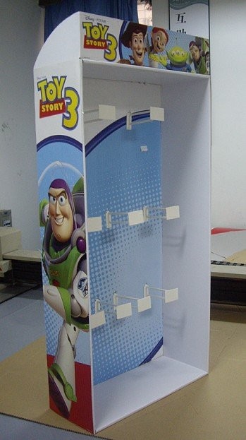 Free Standing Cardboard Display Rack CMYK 4C Printing Matt Lamination Surface