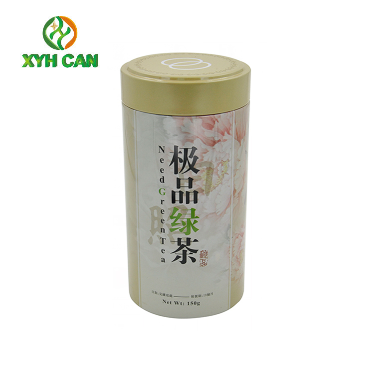 Food Tin Can Red Color Round Paint Recyclable Tin Container Tea Packaging