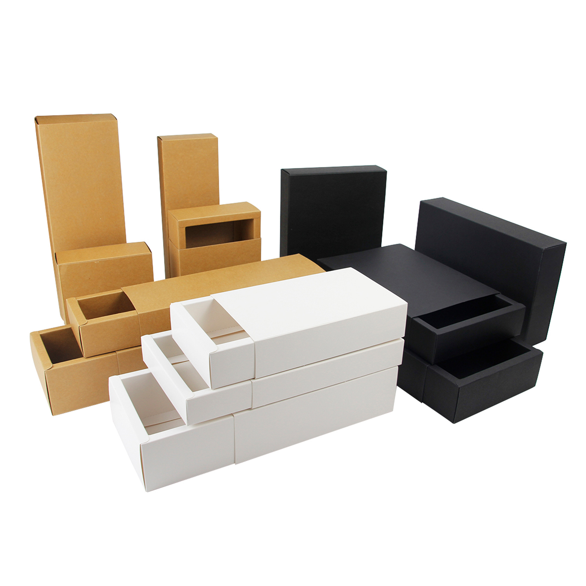 Recycled Sliding Drawer Packaging Kraft Paper Box With Insert and Durable for Your