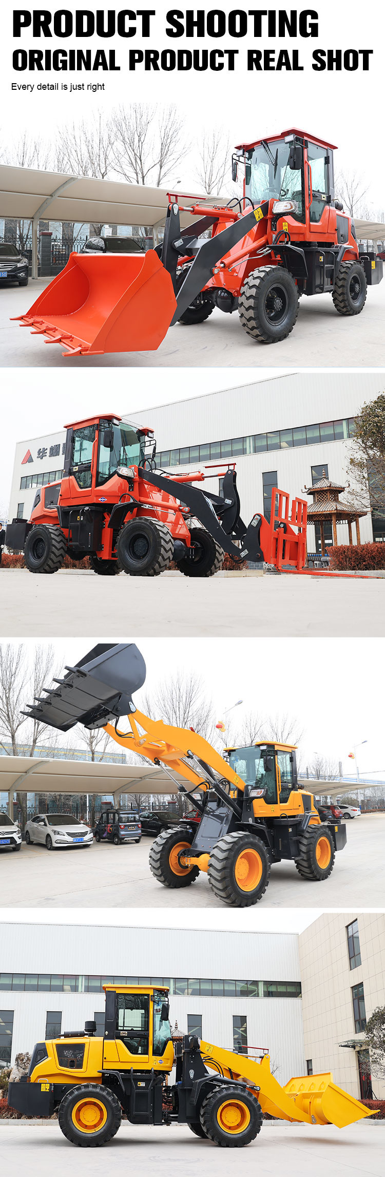 3000Kg Small Wheel Loader Construction Wheel Loader Multifunctional