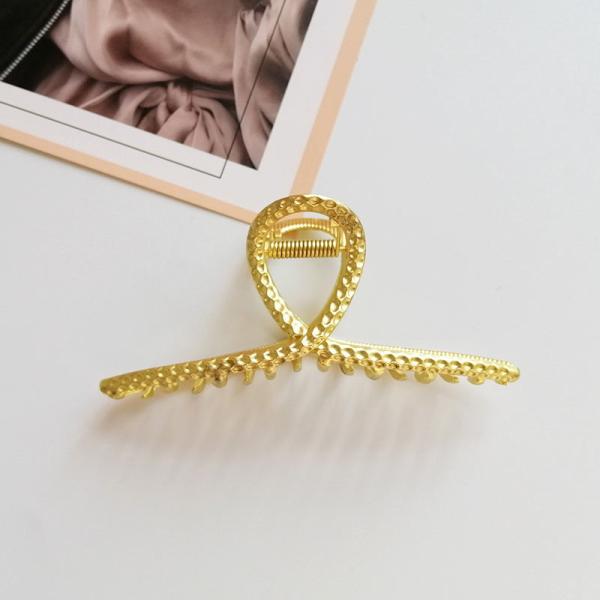 Large Gold Metal Hair Claw Clip For Thick Hair Woman Big Alloy 11.5x4x5cm