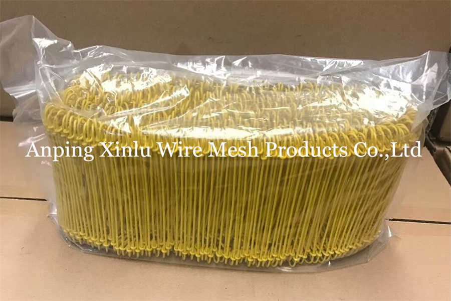 Yellow Plastic Double Loop Tie Wire 380mpa 16GA SAE1008 PVC Coated Rebar Twin Loop Binding WIre