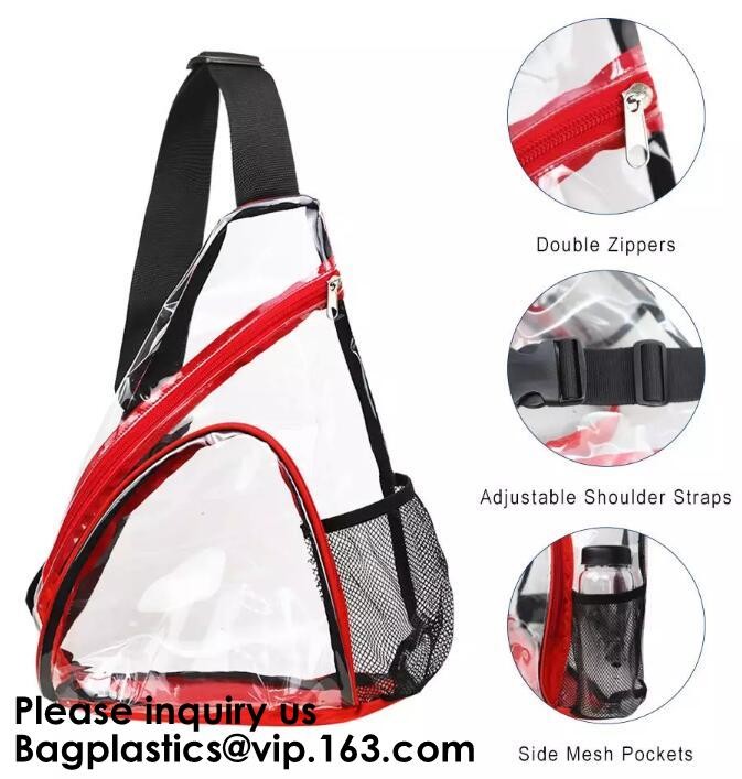 Clear Duffel Gym Bag Transparent PVC Carry Bag With Shoulder Strap,Cosmetic Carry Bag Magnet Pockets Detachable Shoulder