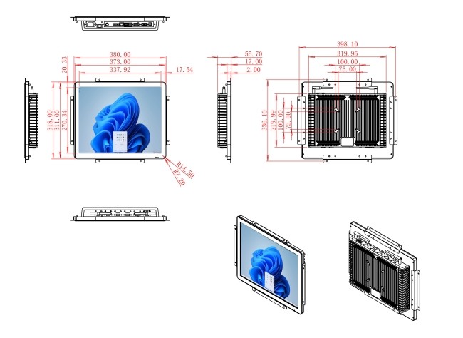 17-Inch Windows Touch Screen for Factory Automation and Security Systems