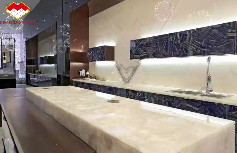 Modern Tile Azul Bahia Marble Blue Color Lemurian Blue Granite Slab for Interior Decoration