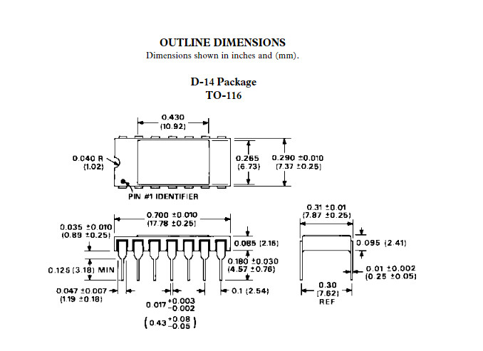 AD536ASD / 883 Analog Devices IC RMS TO DC CONVERTER 14CERDIP