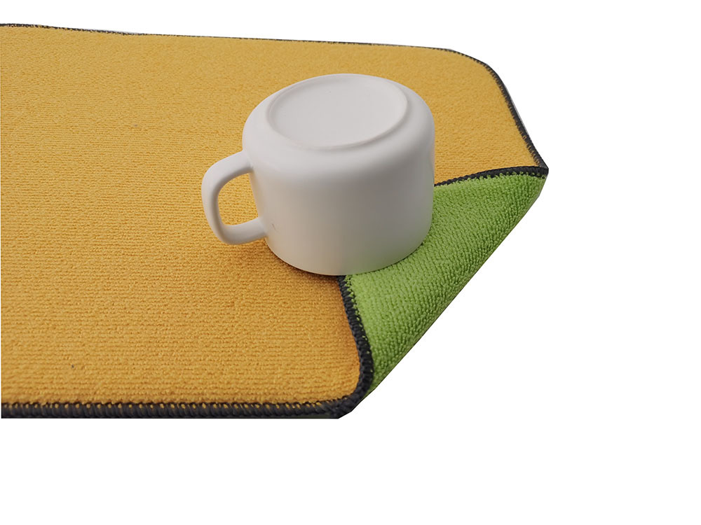 Soft Green and Yellow Combined Kitchen Microfiber Dish Drying Mat