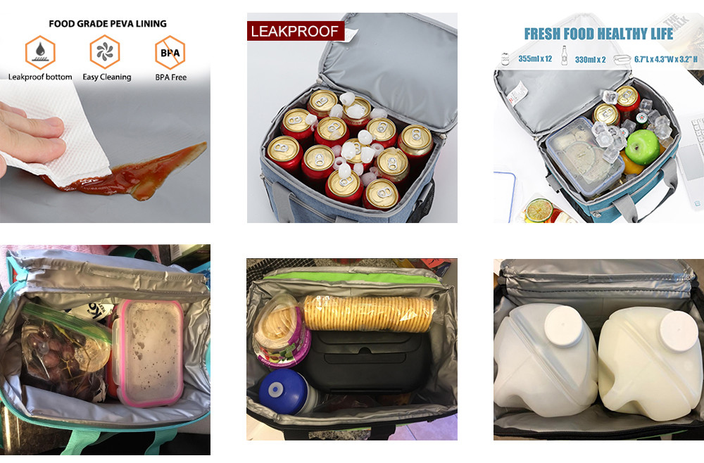 Water Resistant Thermal Cooler Lunch Bag For Travel