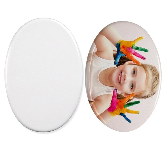 Oval Shape Sublimation Ceramic Tile Blanks DIY Projects Various Size