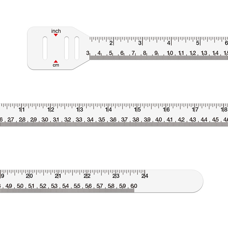 Customized Sturdy PP Plastic Head Mid Upper Arm Circumference Tape 60 Inches For Adults Measuring