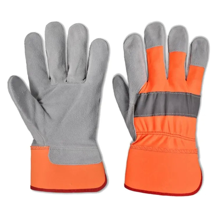 Leather Working Thermal Driver Gloves EN388 White Sheepskin Safety For Work