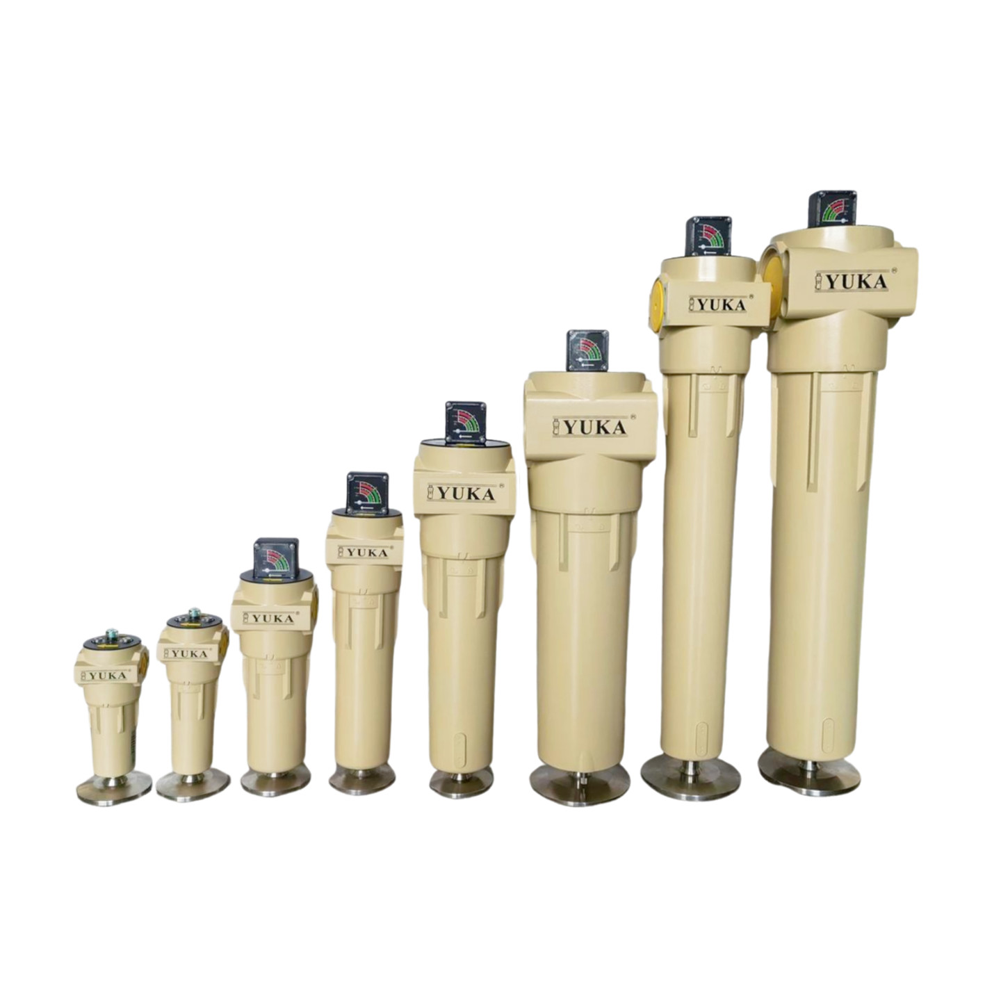 Cyclinder Stainless Steel And Doule Support Aluminum Compressed Air Filter 1/2 Inch NPT Inlet/Outlet Connection Industrial