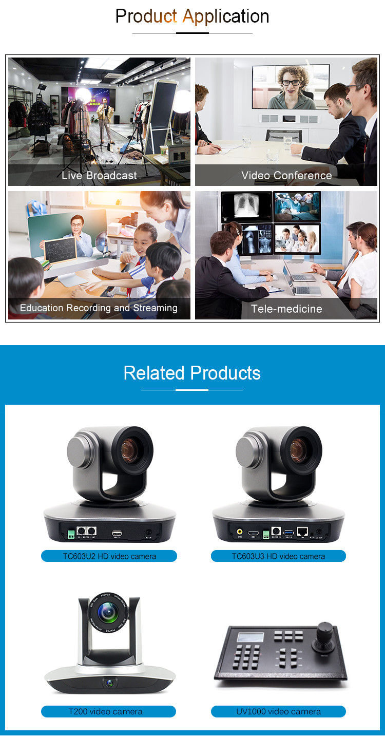 20x Digital Zoom 360 Degree Rotation HD Webcam 1080p Camera with Remote Control