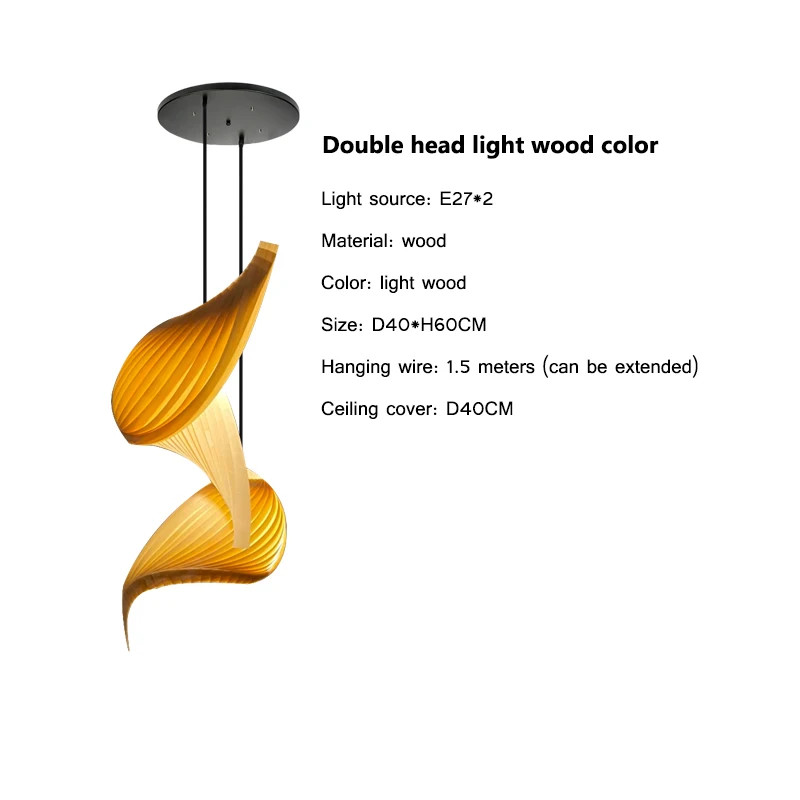 Veneer pendant light Nordic wooden hanging lamp replica design lamp(WH-AP-545)