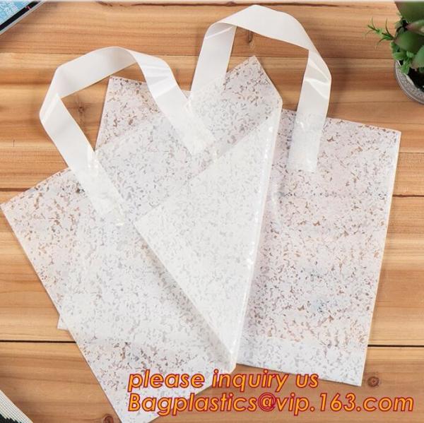 Quality eco-friendly biodegradable compostable Soft Loop Handle Shopping Garment Recycle Pe Bag,Handle Plastic Bag OEM Plastic B for sale
