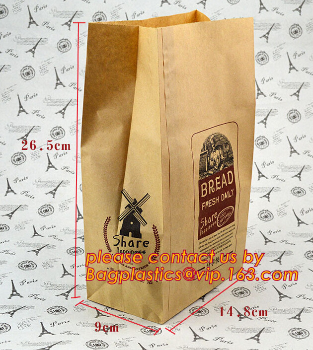 wax coated bag pe coated bag central strip window bag side window bags perforated bag crip hot bag grill/chicken bag