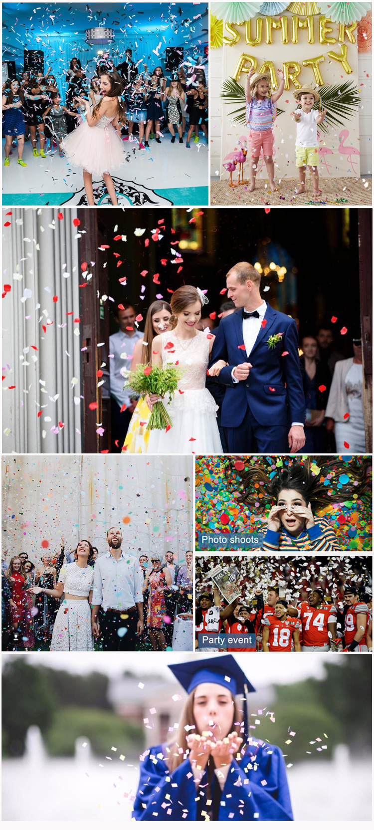 New Year / Party Confetti Cannon 15cm 20cm Logo Customized