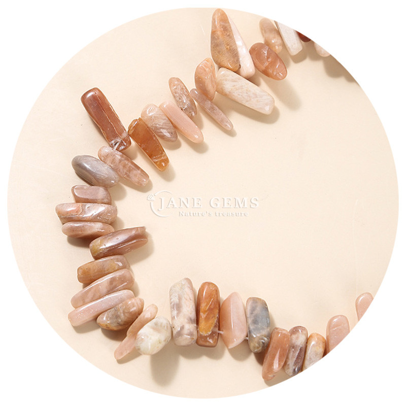 Natural Gemstone Irregular Tooth Shape Sunstone Tiger's Eye Chip Gravel Loose Bead Strands for DIY Jewelry Making