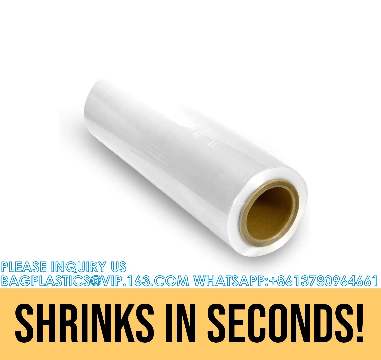 8" 75 Gauge Polyolefin Shrink Film Heat Wrap POF Centerfold 3500' Feet Heat Wrap POF Centerfold
