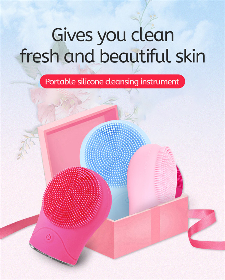High Frequency Vibration Full Silicone Face Cleansing Instrument Sonic Cleansing Instrument Brush