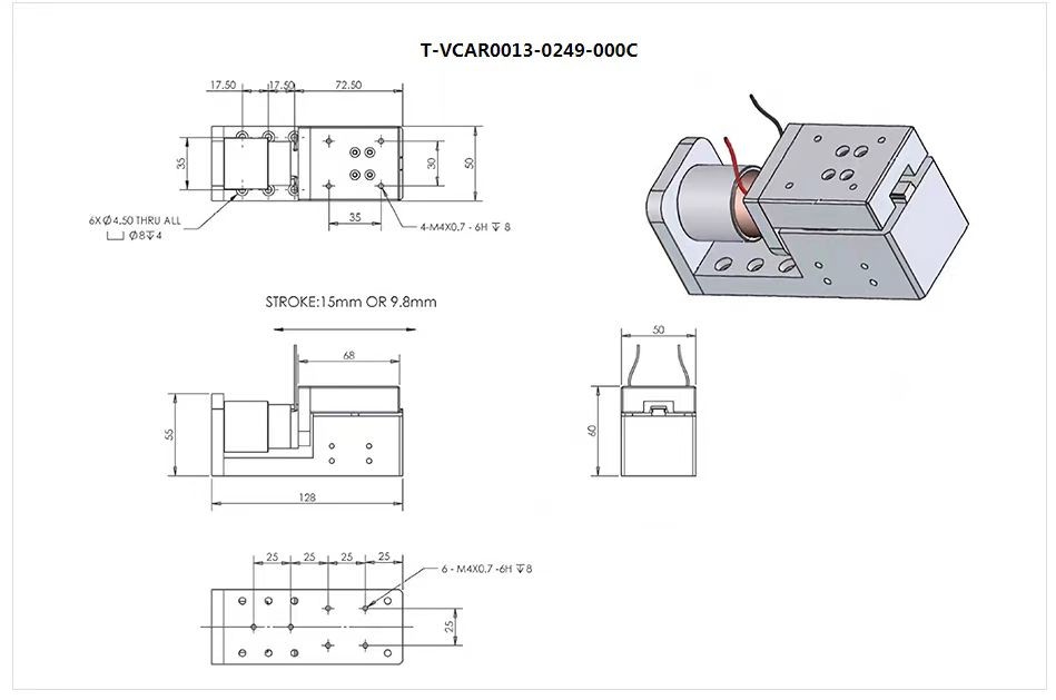 Short Stroke Voice Coil Motor Modules Closed Loop Servo Linear Motion Stage For CNC Machine