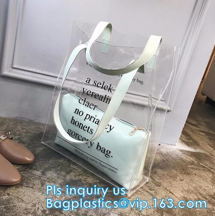 Toiletry Cosmetic Pvc Handle Bag, pvc bag withTube handle custom popular pvc bag wholesale, Waterproof Transparent Cosme