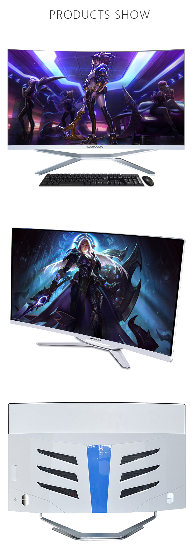 27 inch White Aio Computer with Curved Screen I3/I5/I7 Cpu and 4g Graphic Card 2-